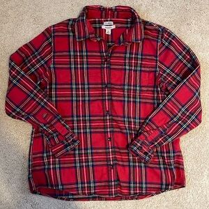 Classic LL Bean Plaid Flannel Size Large Relaxed Fit
